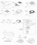 Blower HousingShrouds Flywheel Rewind Starter Diagram and Parts List for 124K02-0111-B1  Briggs and Stratton Engine